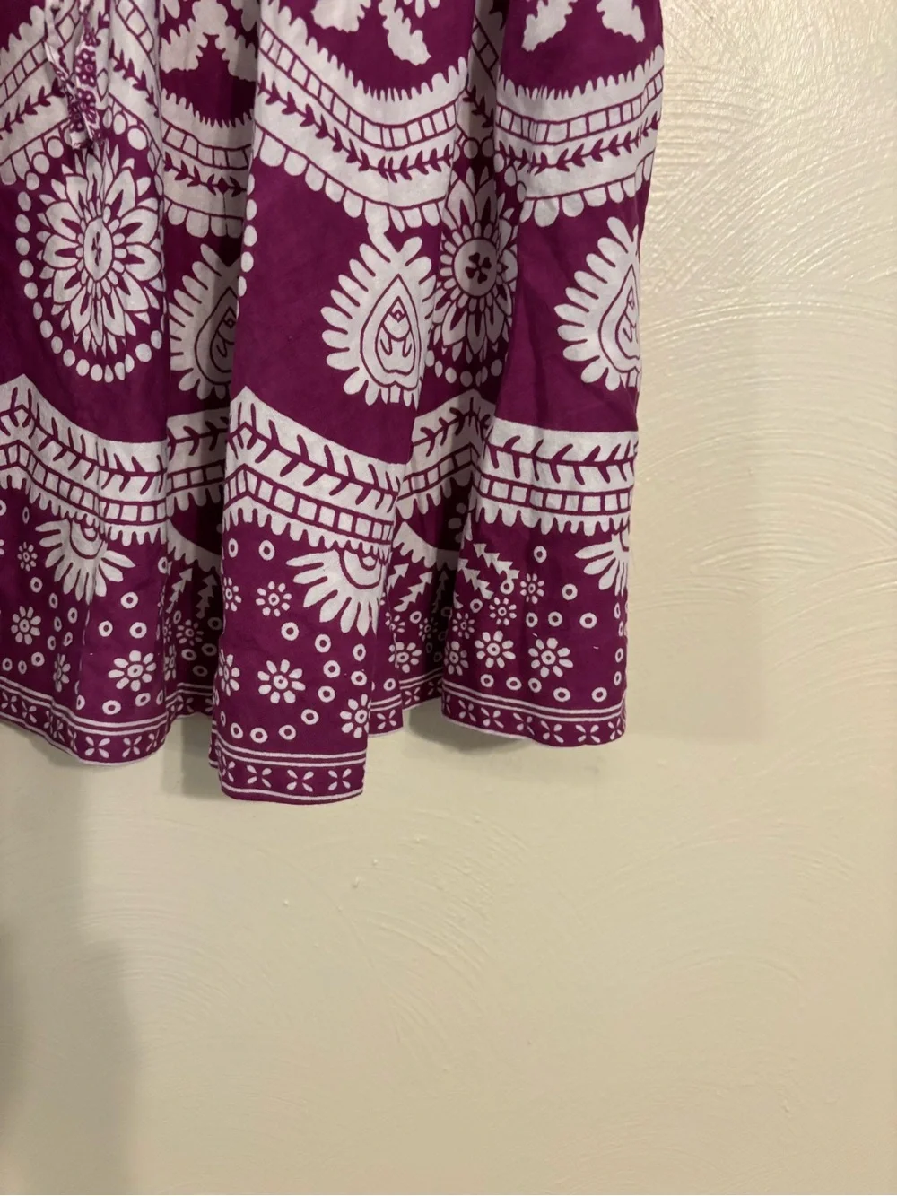 Collections Etc Medium Purple Paisley 100% Cotton Pull On Boho Skirt